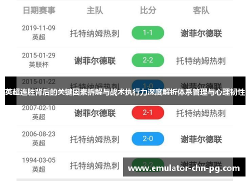 英超连胜背后的关键因素拆解与战术执行力深度解析体系管理与心理韧性 英超连胜背后的关键因素拆解与战术执行力深度解析体系管理与心理韧性